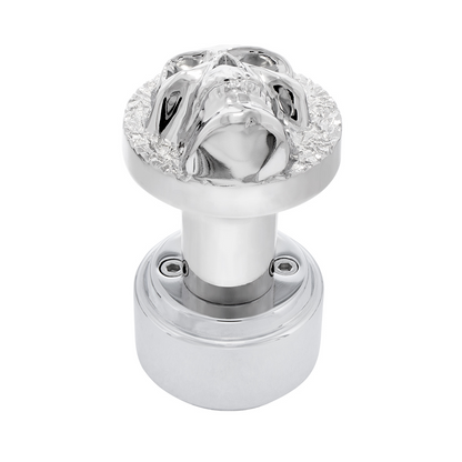 Skull Thread-On Shift Knob & Adapter For Eaton Fuller Style 9/10 Shifter - Chrome