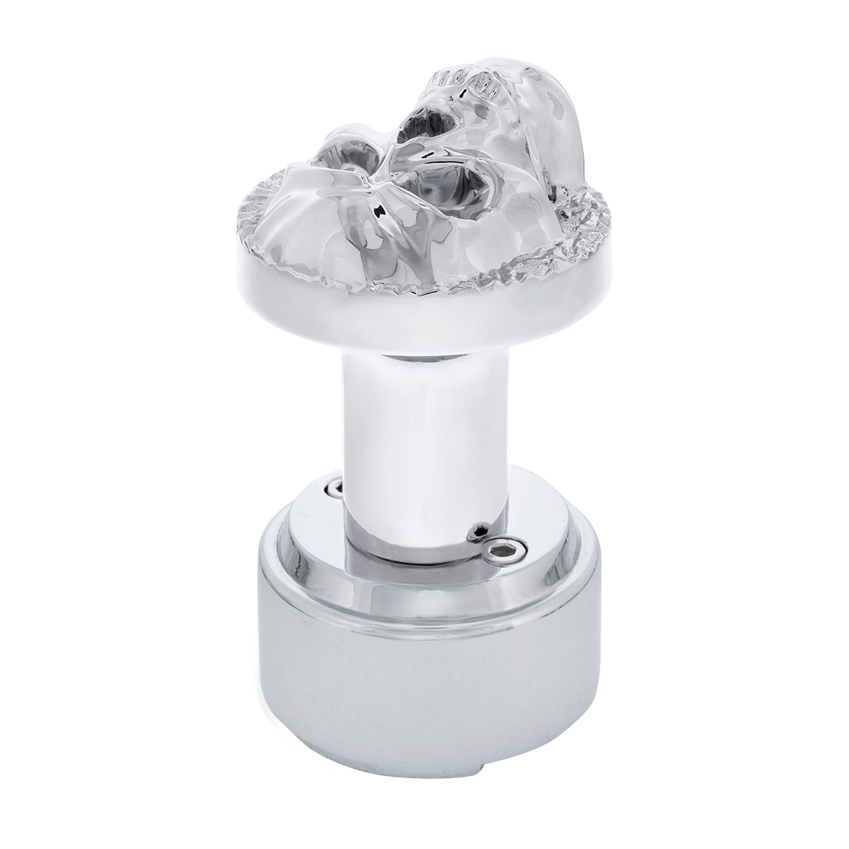Skull Thread-On Shift Knob & Adapter For Eaton Fuller Style 9/10 Shifter - Chrome