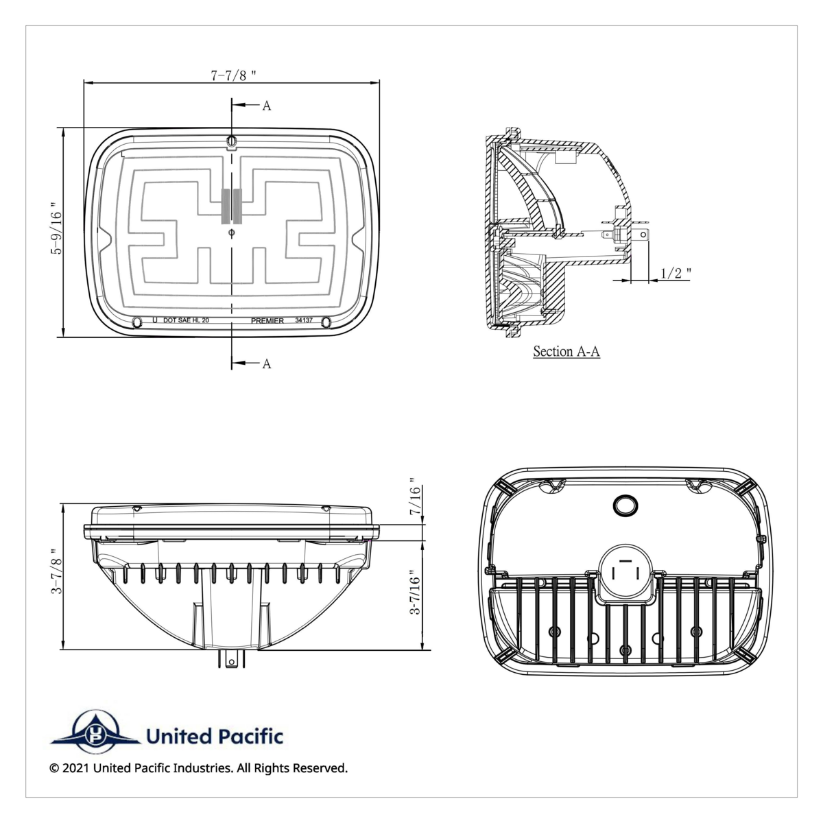 ULTRALIT - LED Heated 5" X 7" Headlight