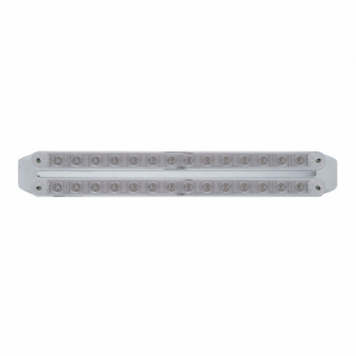 Dual 14 LED 12" Light Bars - Red & White LED/Clear Lens