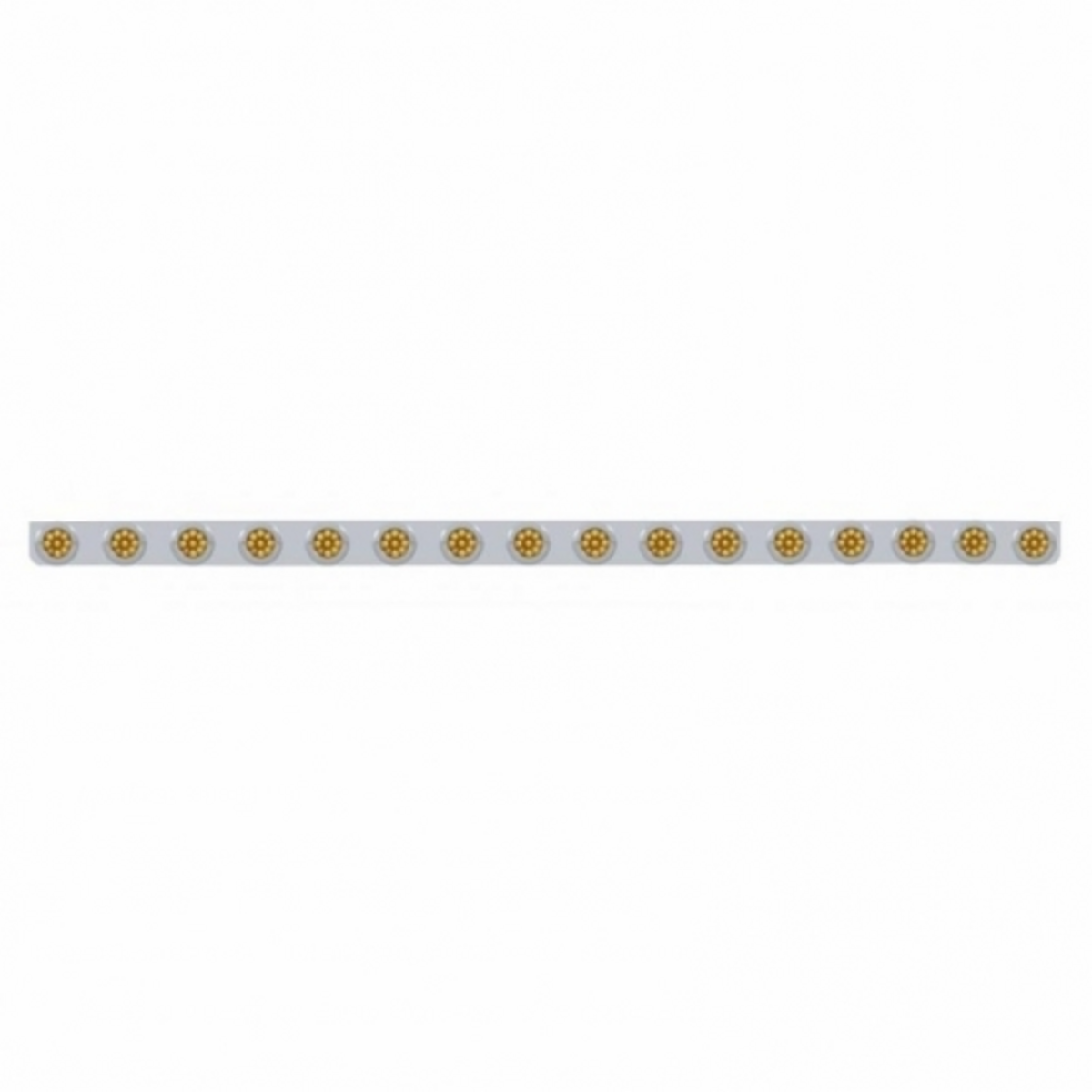 79-1/2" SS Bumper Light Bracket With 16X 9 LED 2" Reflector Lights & Bezels -Amber LED & Lens