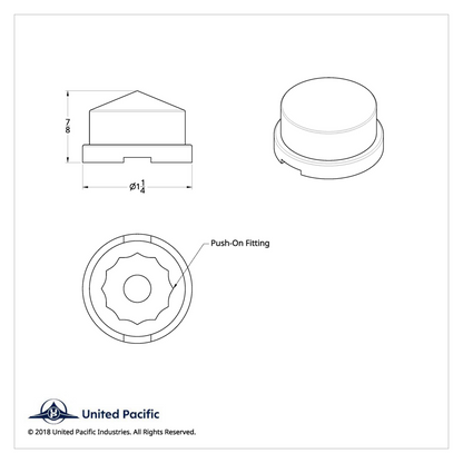 3/4" X 7/8" Chrome Plastic Pointed Nut Cover - Push-On