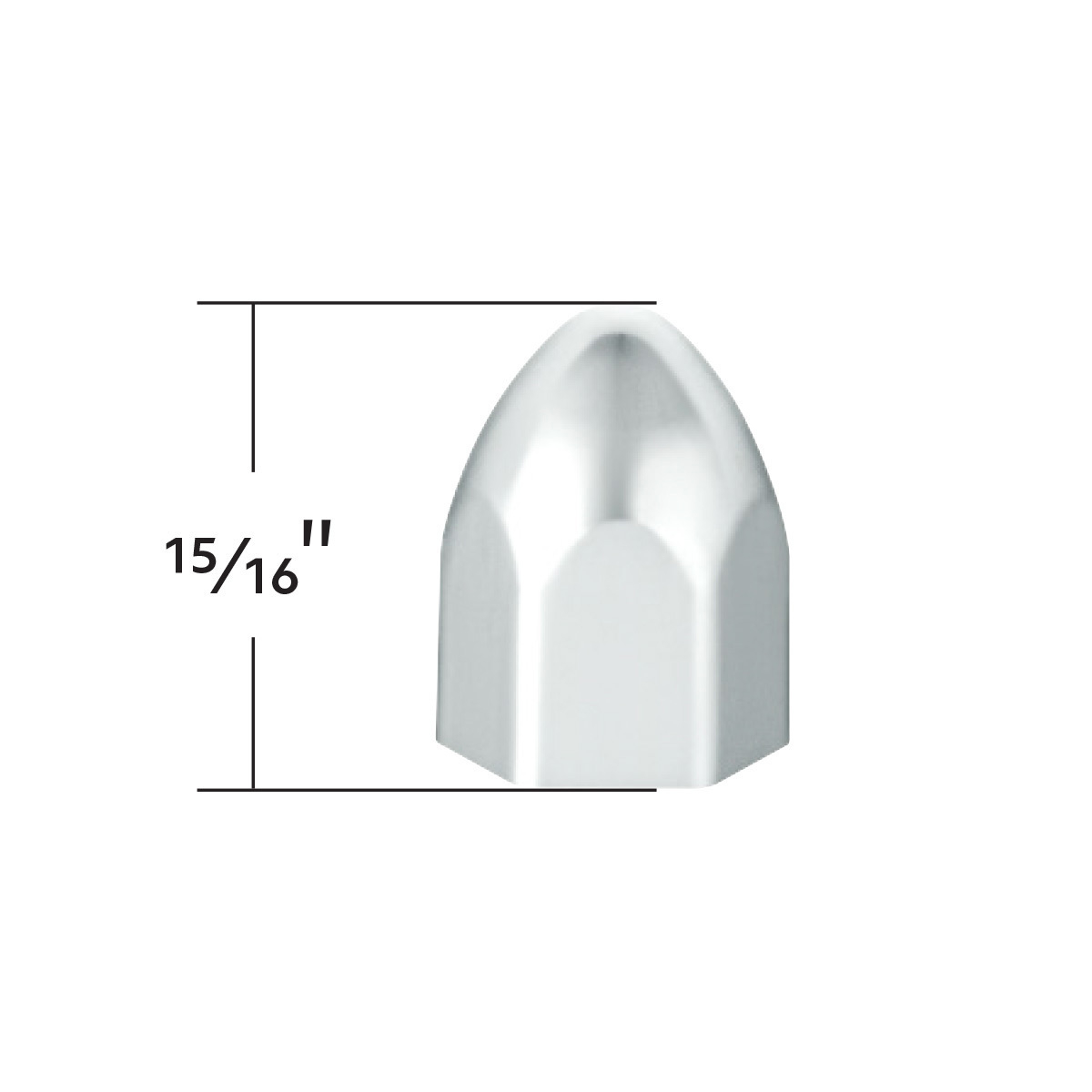 3/4" x 15/16" Chrome Plastic Bullet Nut Covers - Push-On (50-Pack)