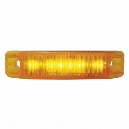 6 LED Rectangular Streamline Light (Clearance/Marker) - Amber LED/Amber Lens