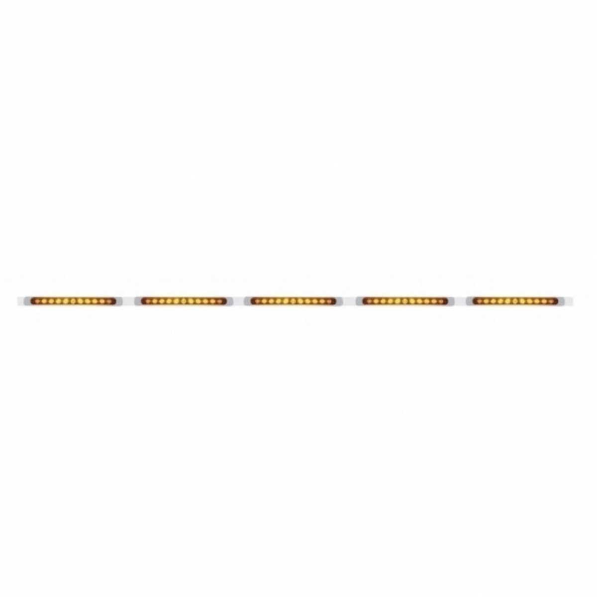 94" Stainless Light Bracket With 5X 11 LED 17" Light Bars & Bezels - Amber LED/Amber Lens