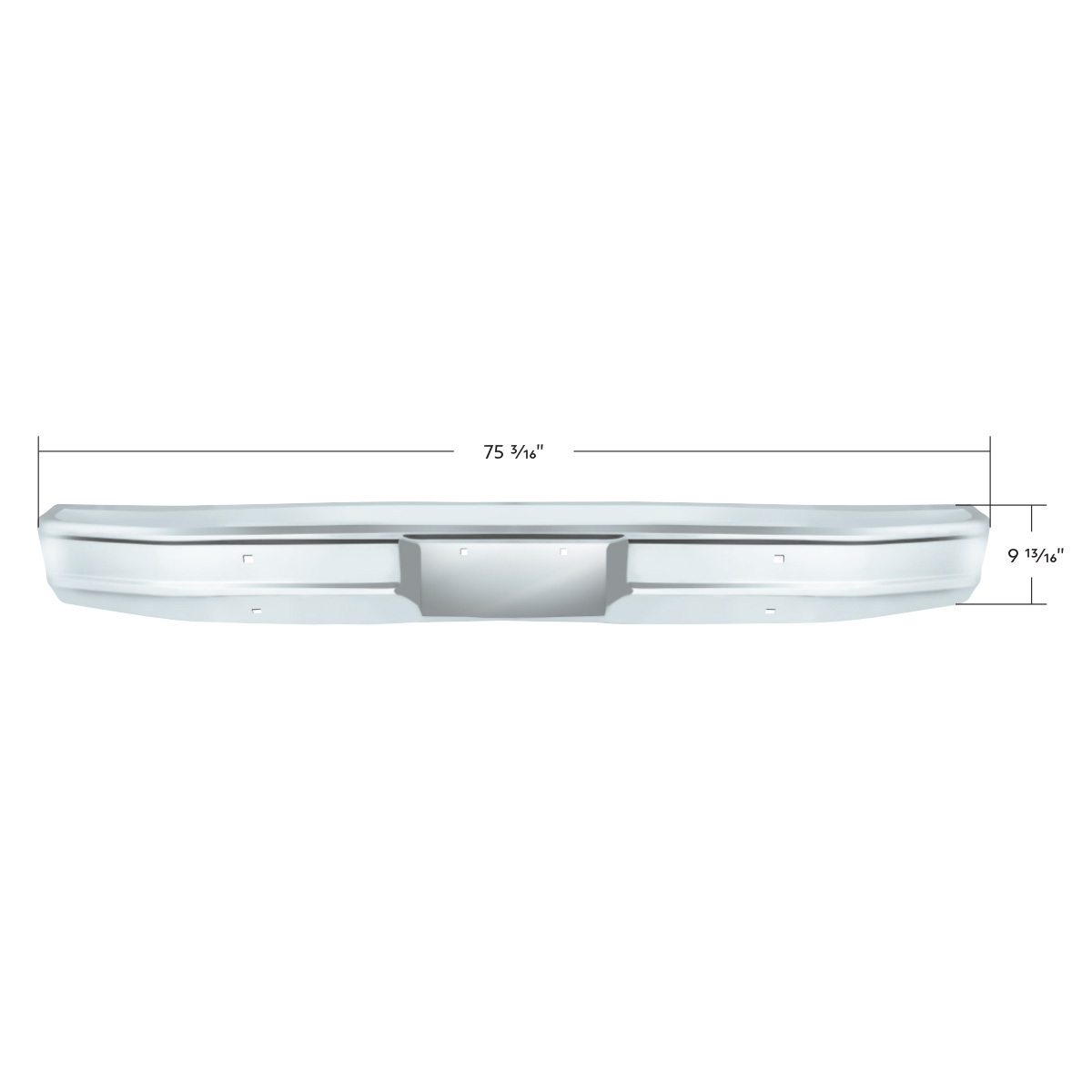 Chrome Bumper Without Impact Strip Holes For 1980-1986 Ford Truck & Bronco-Front