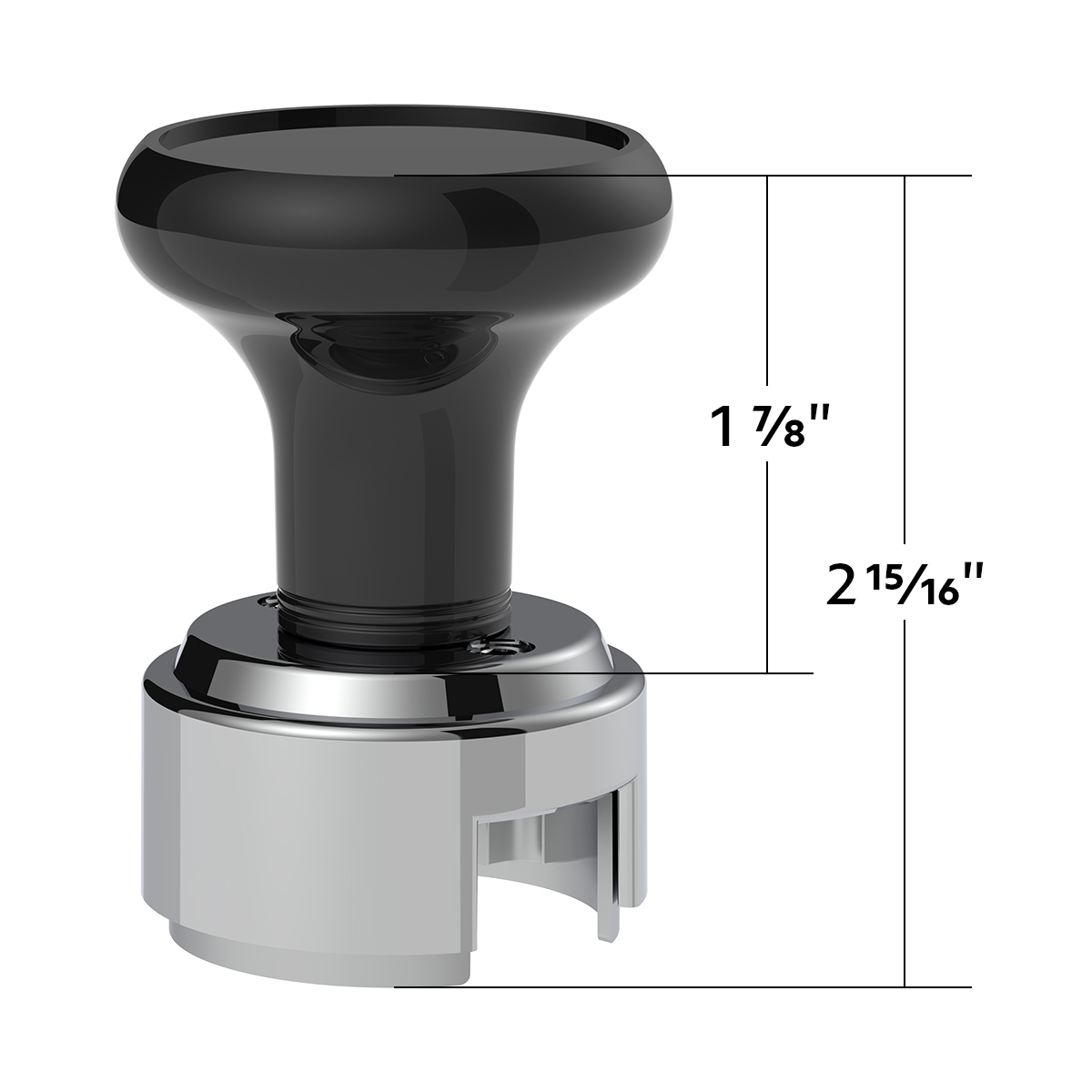 Thread-On Gearshift Knob & Adapter For Eaton Fuller Style 13/15/18 Shifter - Black