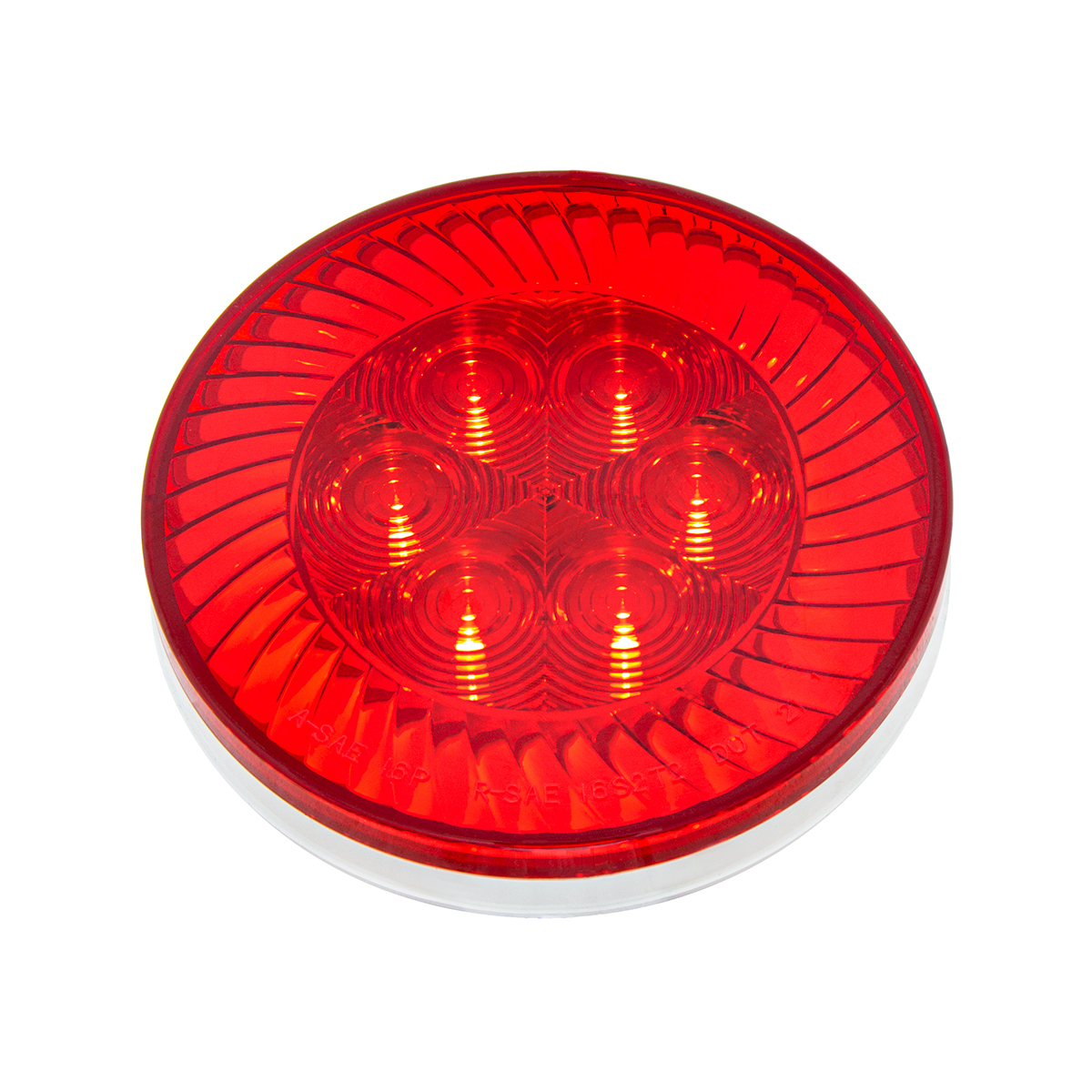 16 LED 4" Round Turbine Light (Stop, Turn & Tail) - Red LED/Red Lens