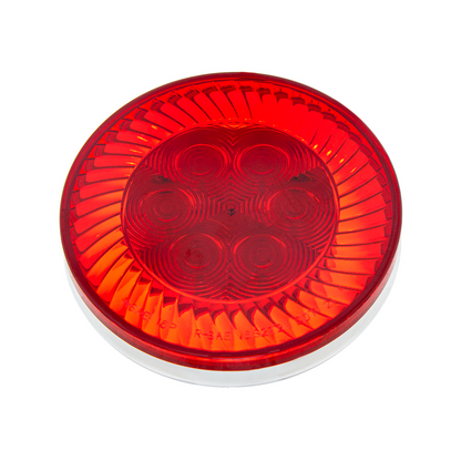 16 LED 4" Round Turbine Light (Stop, Turn & Tail) - Red LED/Red Lens