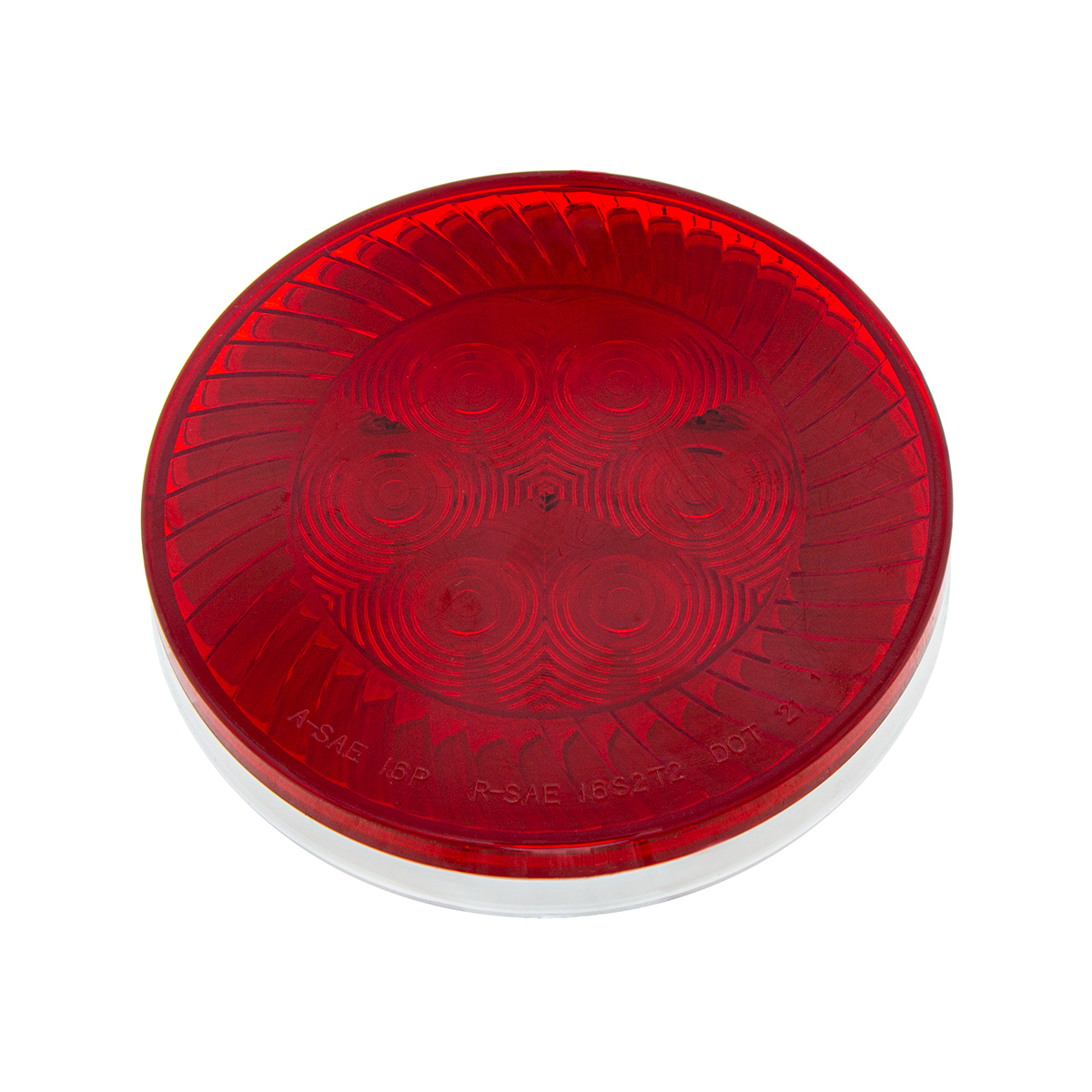 16 LED 4" Round Turbine Light (Stop, Turn & Tail) - Red LED/Red Lens