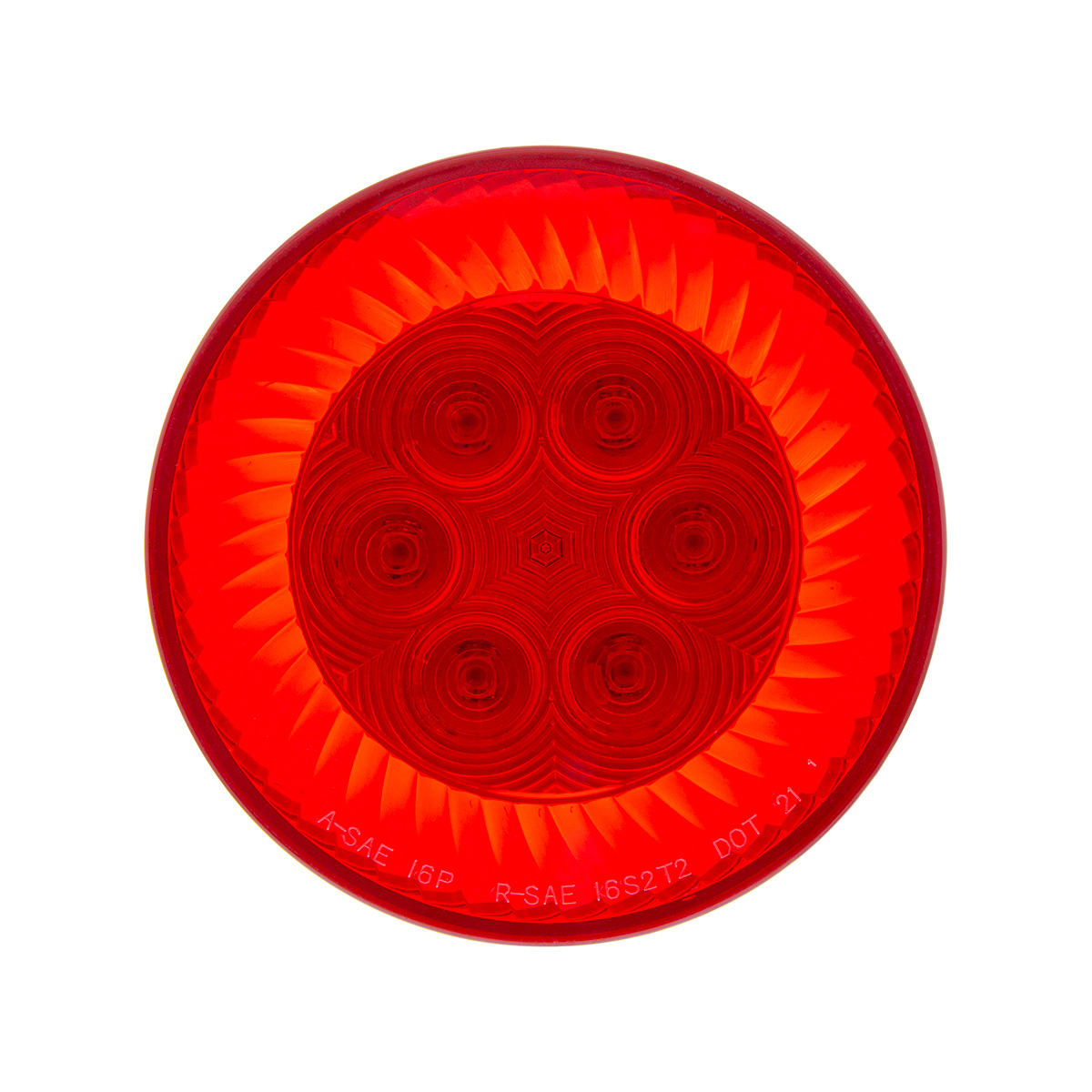 16 LED 4" Round Turbine Light (Stop, Turn & Tail) - Red LED/Red Lens