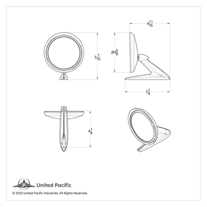 Exterior Mirror For 1964.5-66 Ford Mustang - L/H