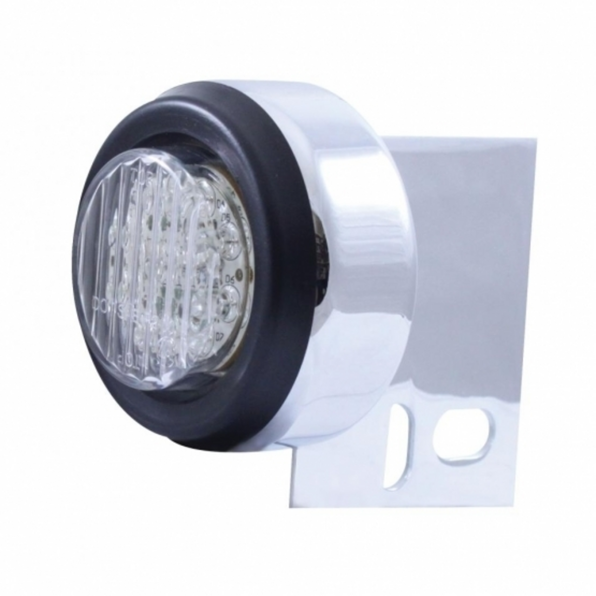 9 LED Mud Flap Hanger End Light With Grommet - Amber LED/Clear Lens