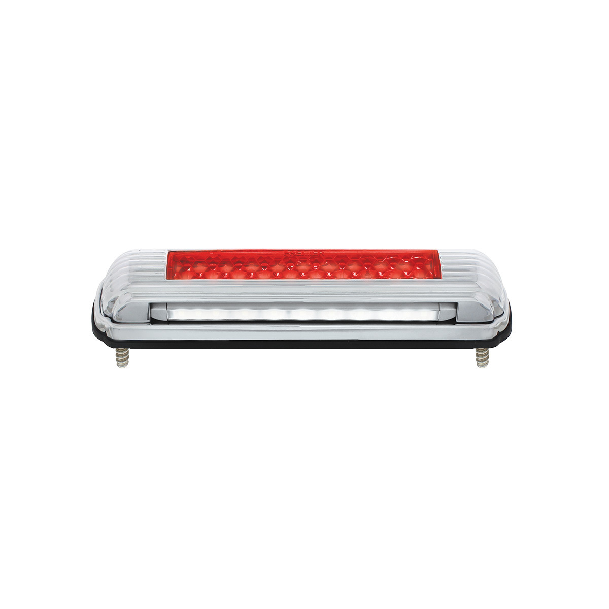 Chrome License Plate Light With Red LED 3rd Brake Light - Red LED/Red Lens
