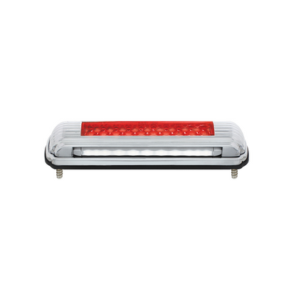 Chrome License Plate Light With Red LED 3rd Brake Light - Red LED/Red Lens