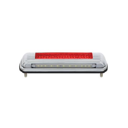 Chrome License Plate Light With Red LED 3rd Brake Light - Red LED/Red Lens