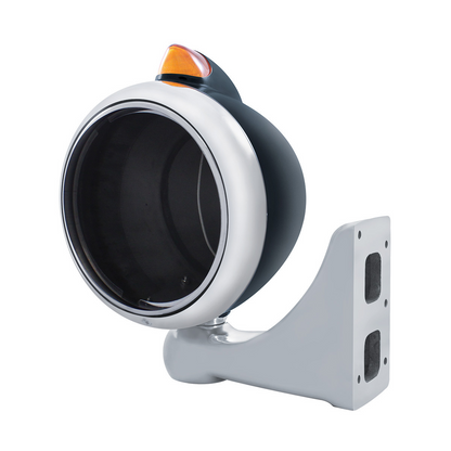 Black Guide 682-C Headlight No Bulb With Original Style LED Signal - Amber Lens