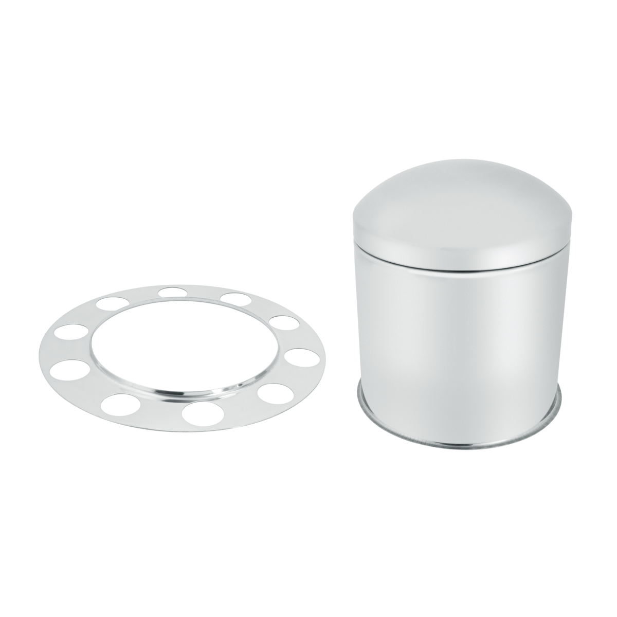 Stainless Dome Rear Axle Cover 3PC Kit For 1-1/2" Nut Cover - Aluminum Wheel