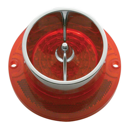 Chrome Plastic LED Tail Light & Backup Light Ring For 1963 Chevy Impala