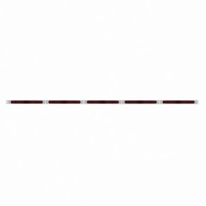 94" Stainless Steel Light Bracket - 19 LED 17-1/4" Light Bar x 5 With Red LED/Red Lens With Bezel