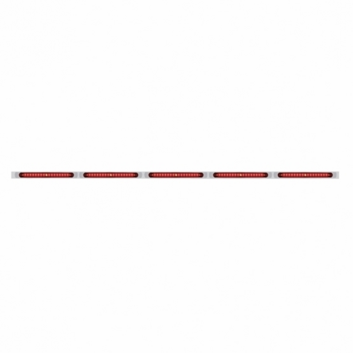 94" Stainless Steel Light Bracket - 19 LED 17-1/4" Light Bar x 5 With Red LED/Red Lens With Bezel