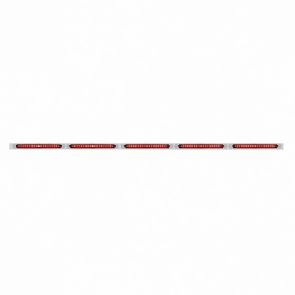 94" Stainless Steel Light Bracket - 19 LED 17-1/4" Light Bar x 5 With Red LED/Red Lens With Bezel