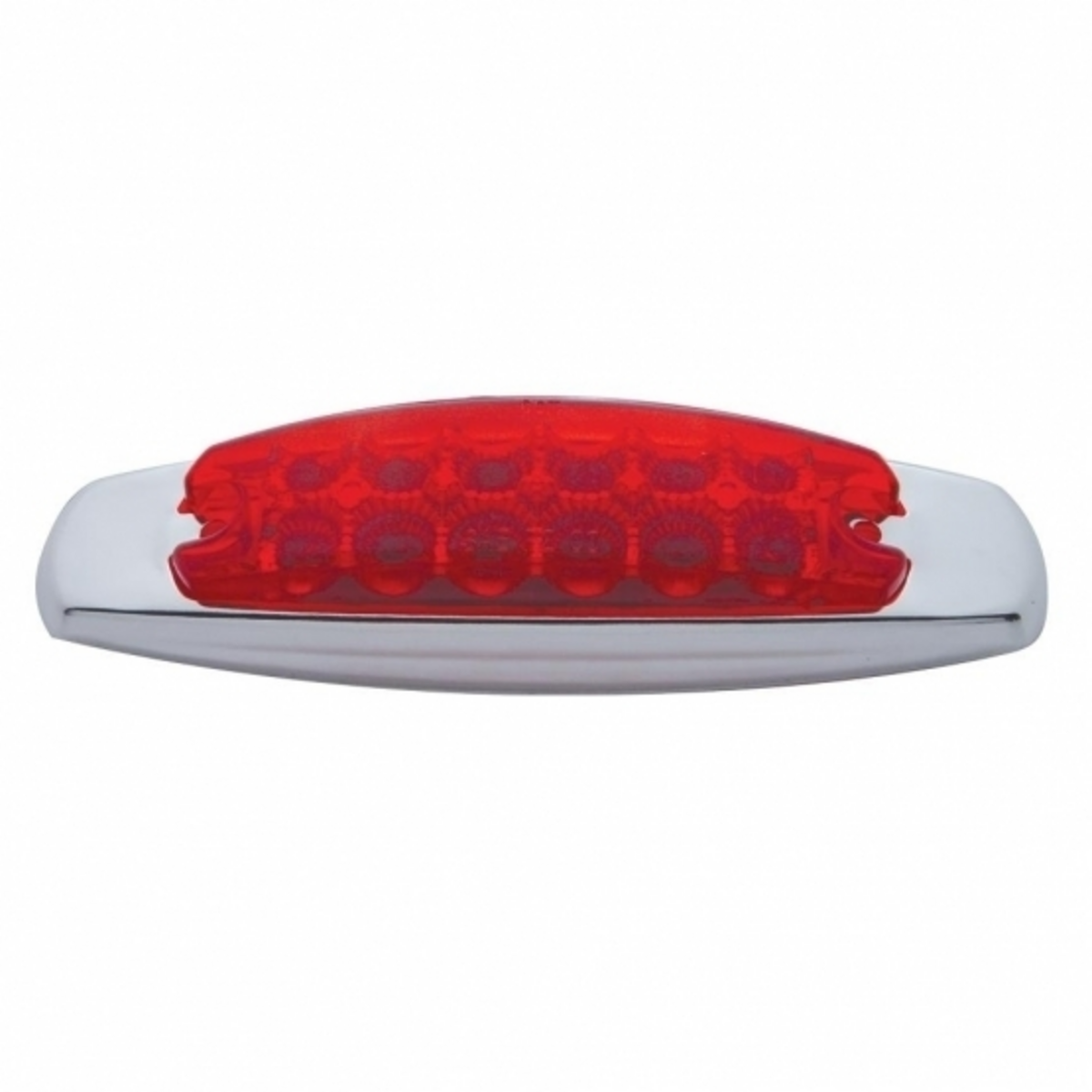 12 LED Reflector Rectangular Light With Bezel (Clearance/Marker) - Red LED/Red Lens