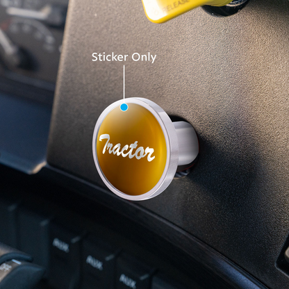 "Tractor" Glossy Air Valve Knob Candy Color Sticker -Electric Yellow