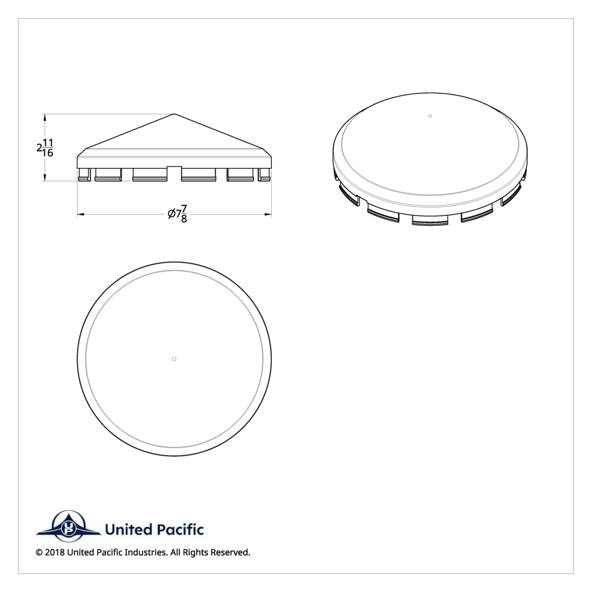 Pointed Front Hubcap Only (Bulk)