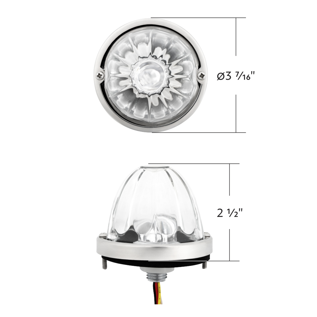 Double Fury 4 LED Dual Function Glass Watermelon Light -Red & Blue LED