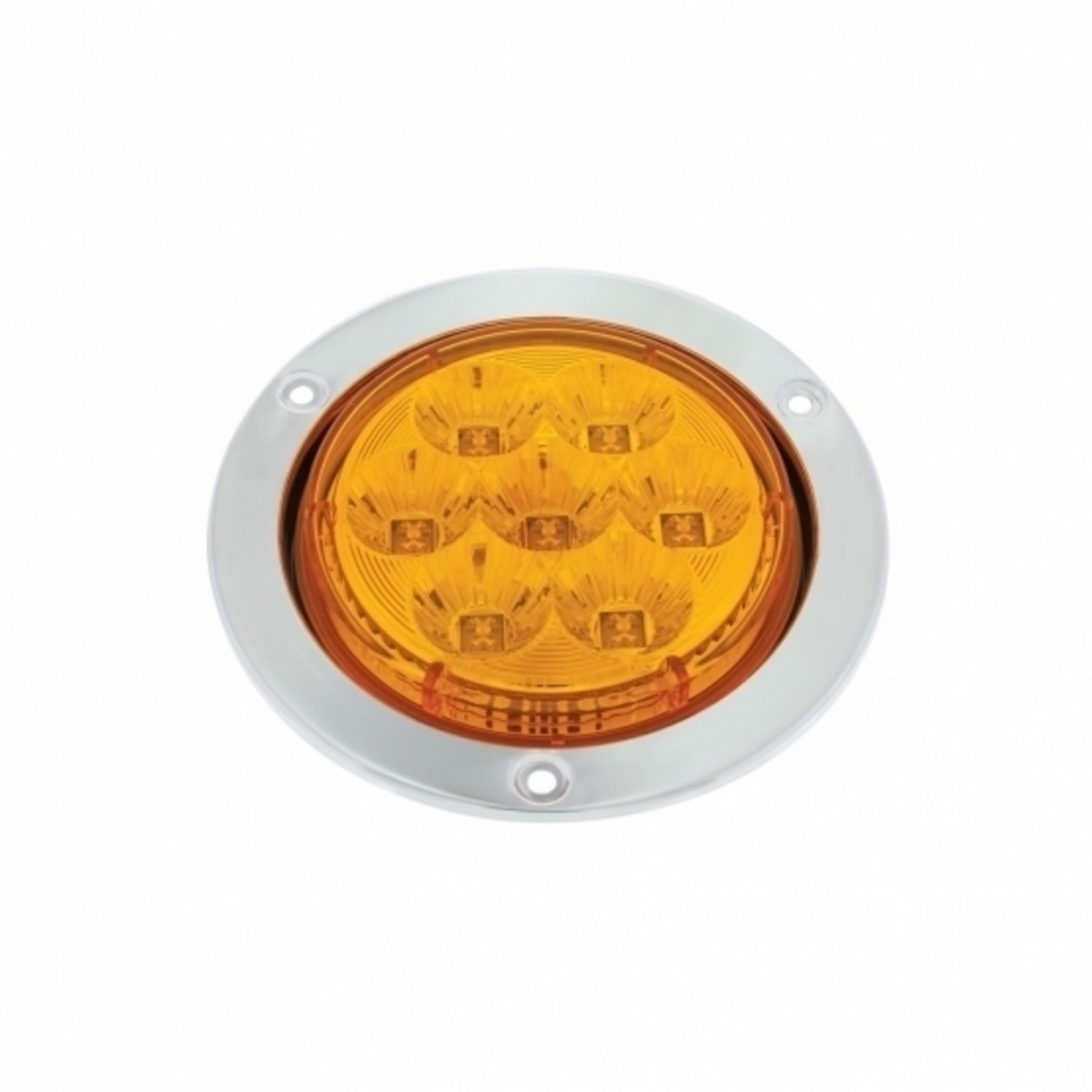 7 LED 4" SS Flange Turn Signal Light - Amber LED/Amber Lens