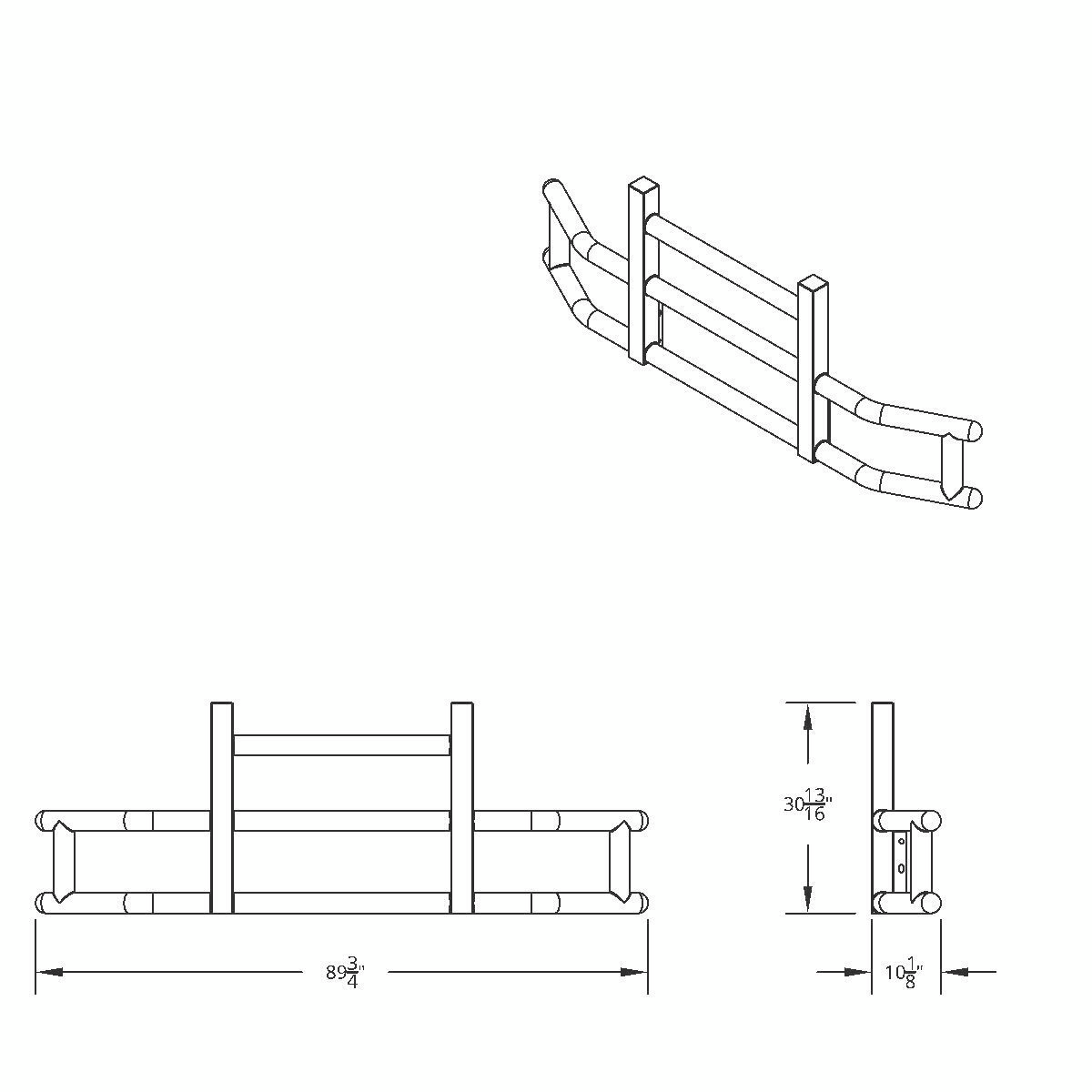 HighwayShield I25-304 Stainless Steel Grille Guard & Bracket Kit For 2018-2024 Volvo VNL