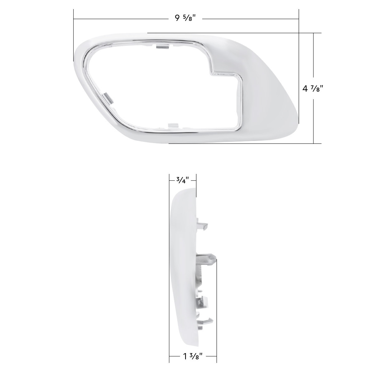 Chrome Plastic Interior Door Handle Bezel For 1995-2000 Chevrolet/GMC Truck-R/H