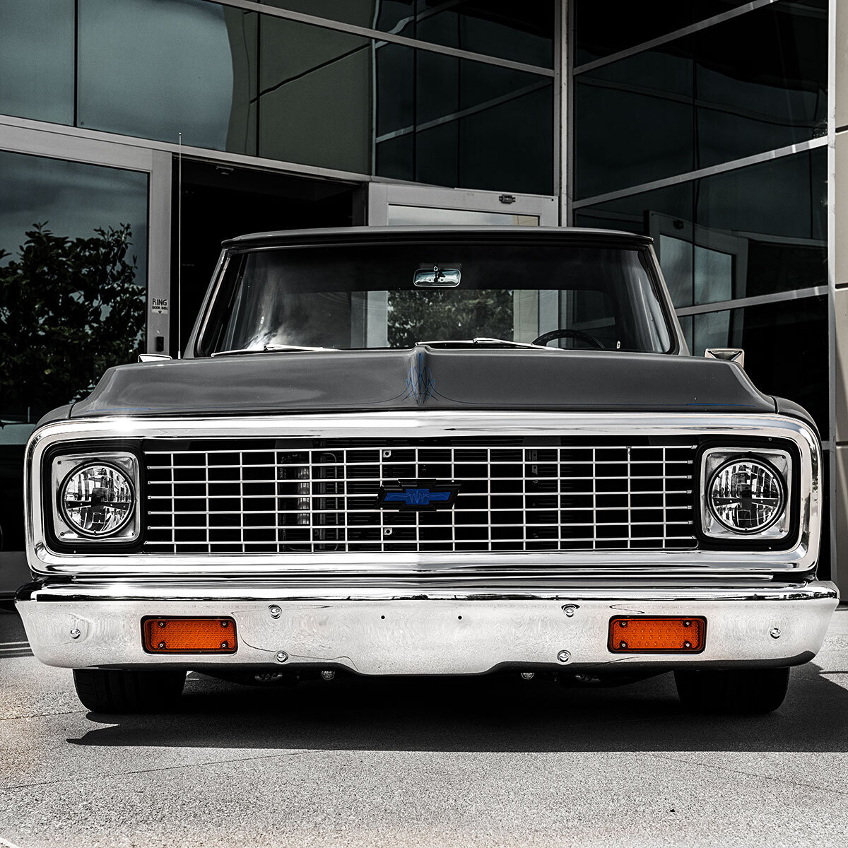 Chrome Bumper For 1971-72 Chevy Truck, Front