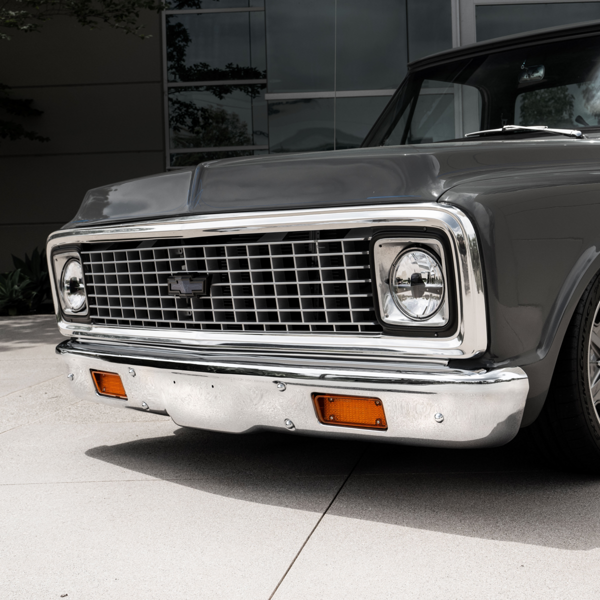 Chrome Bumper For 1971-72 Chevy Truck, Front