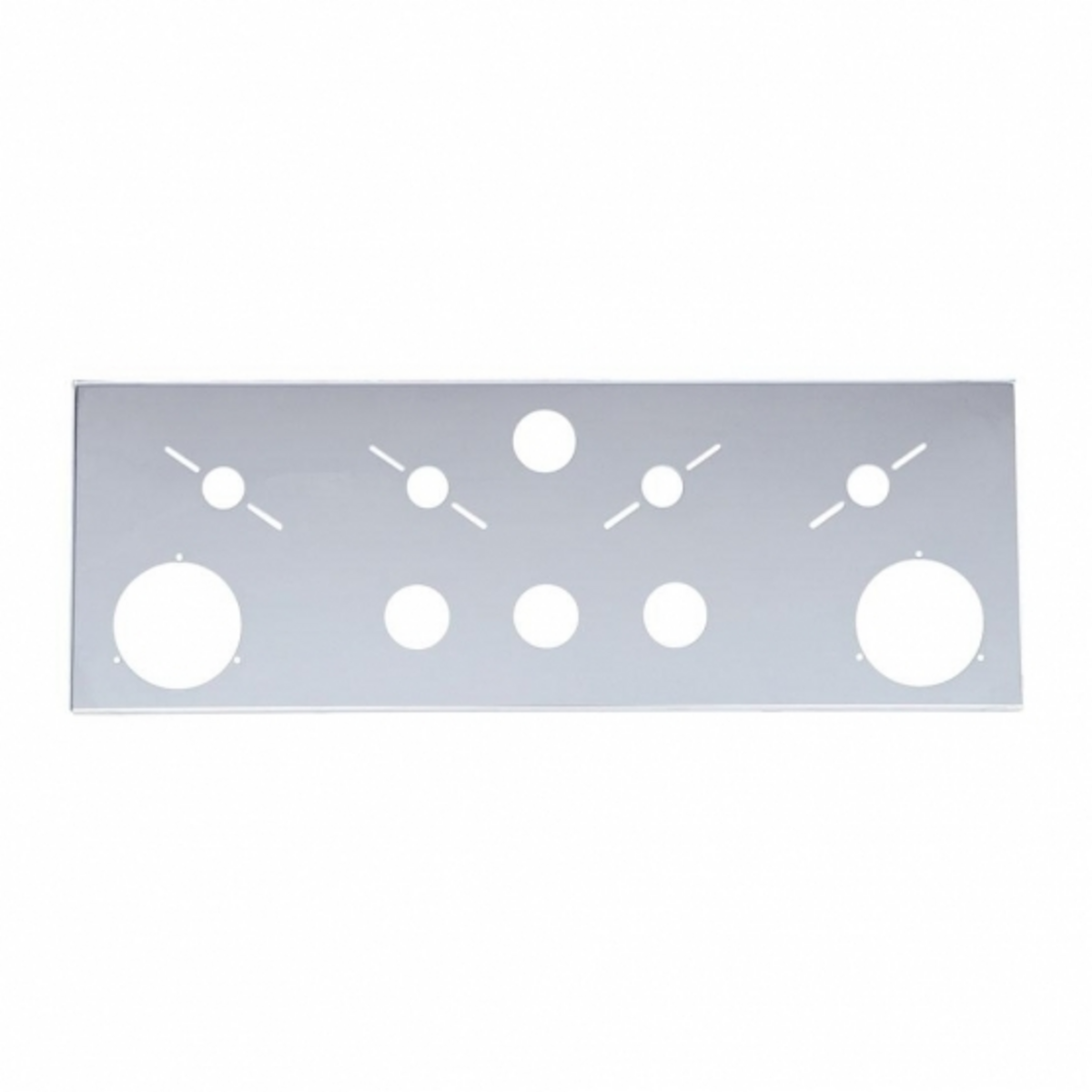 SS Rear Center Light Panel With 2X 4" Light Cutouts & 4X 2" Light Cutouts & 4X Universal Cutouts