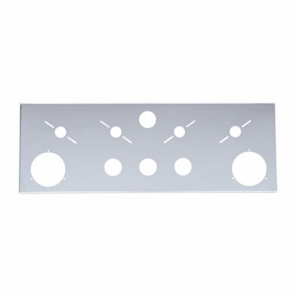 SS Rear Center Light Panel With 2X 4" Light Cutouts & 4X 2" Light Cutouts & 4X Universal Cutouts