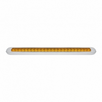 23 LED 17-1/4" Reflector Turn Signal Light Bar With Bezel - Amber LED/Amber Lens