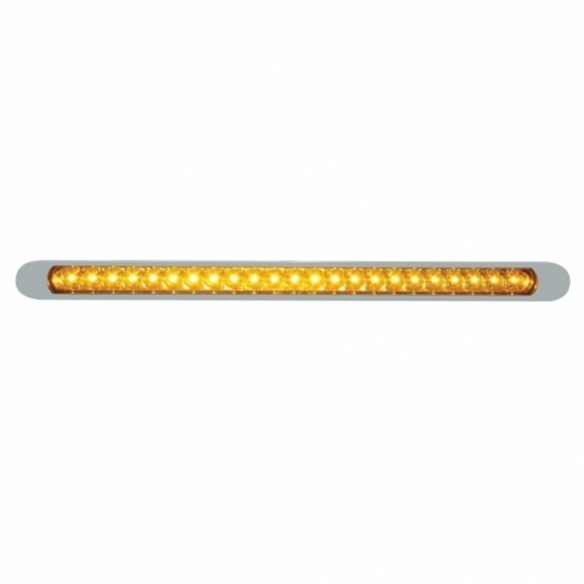 23 LED 17-1/4" Reflector Turn Signal Light Bar With Bezel - Amber LED/Amber Lens