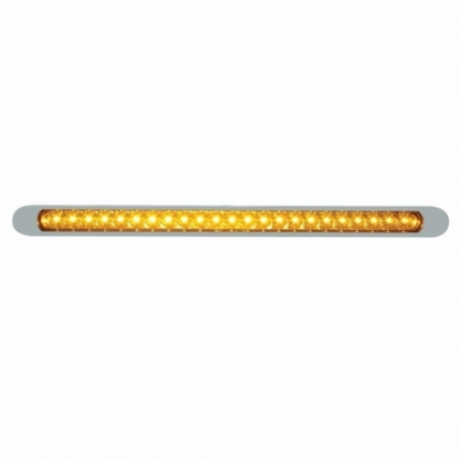 23 LED 17-1/4" Reflector Turn Signal Light Bar With Bezel - Amber LED/Amber Lens
