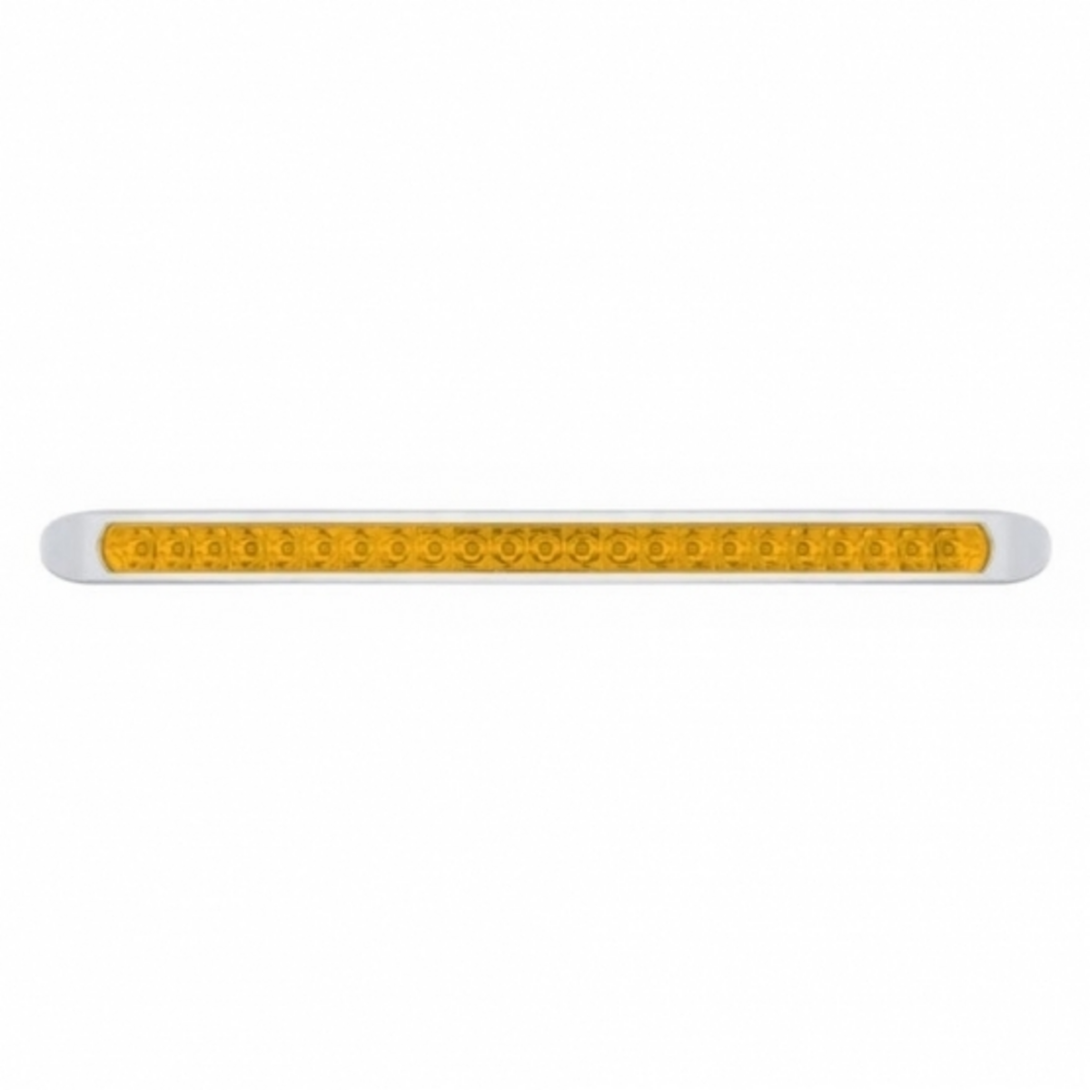 23 LED 17-1/4" Reflector Turn Signal Light Bar With Bezel - Amber LED/Amber Lens