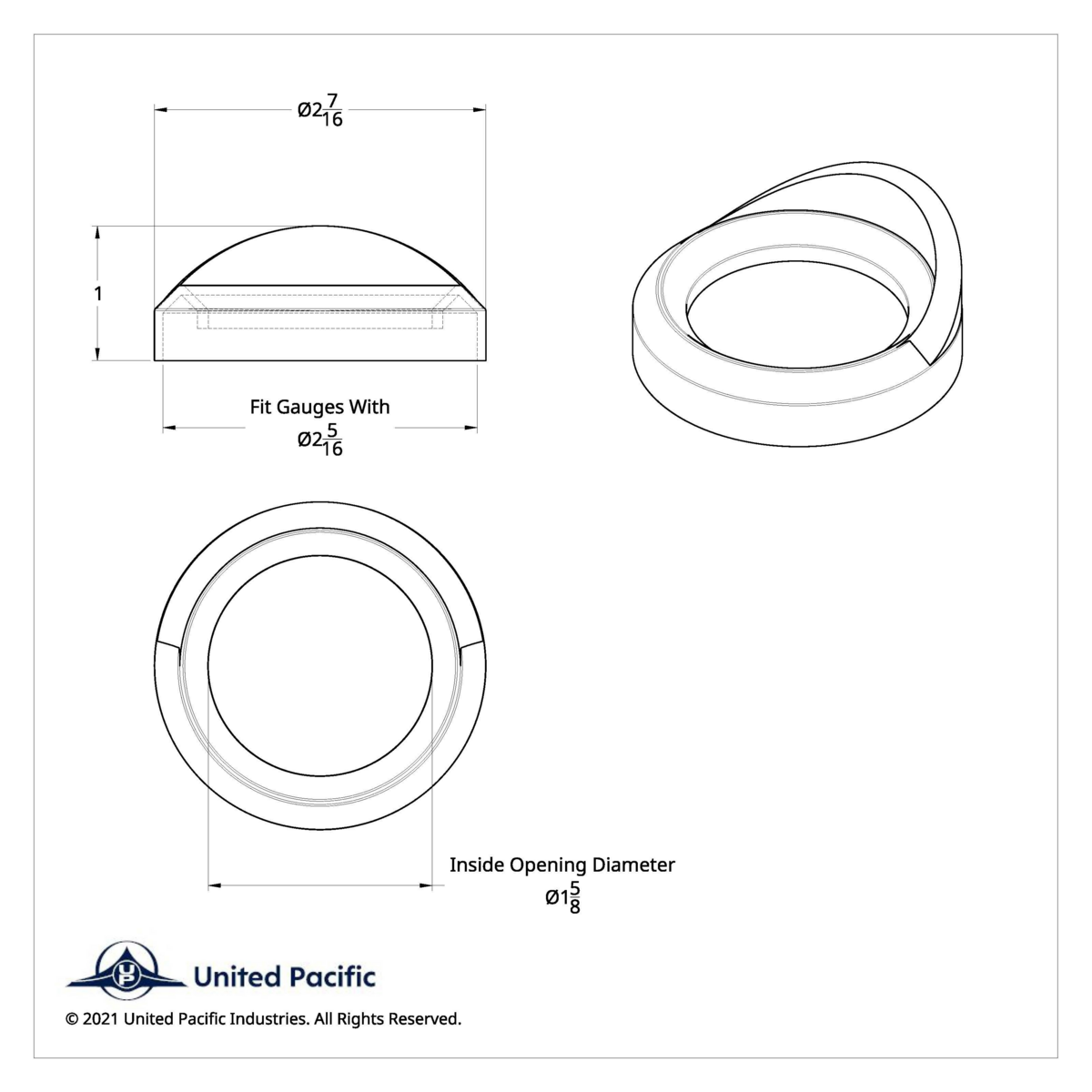 Chrome Plastic Small Gauge Cover With Visor For 1996-2010 Freightliner Century