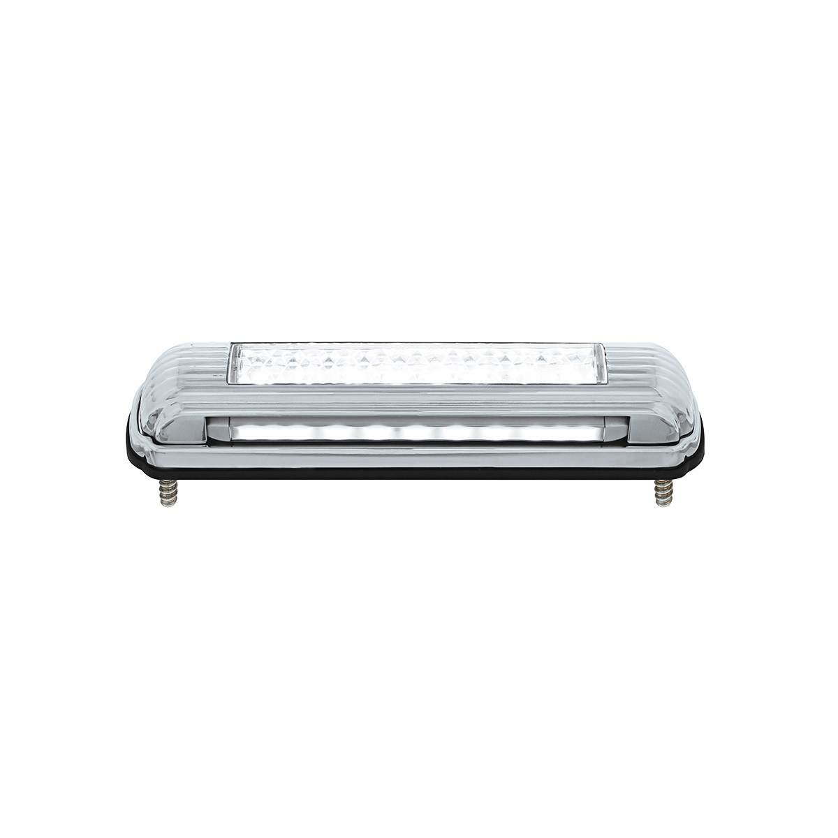 Chrome License Plate Light With White LED Backup Light - White LED/Clears Lens