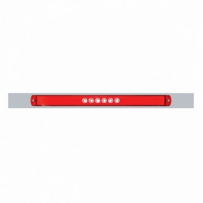Chrome Top Mud Flap Plate With 28 LED 17" GloLight Bar - Red LED/Red Lens (Each)