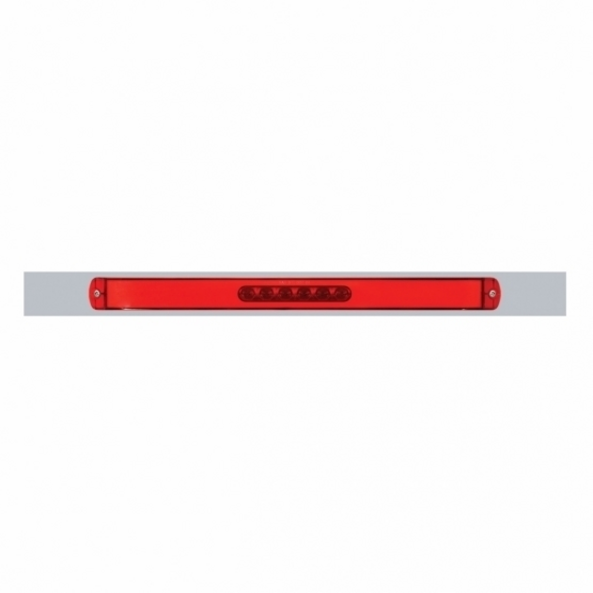 Chrome Top Mud Flap Plate With 28 LED 17" GloLight Bar - Red LED/Red Lens (Each)