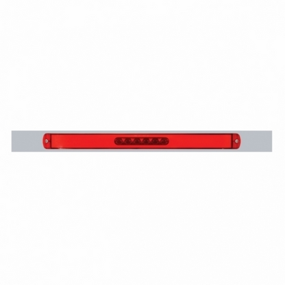 Chrome Top Mud Flap Plate With 28 LED 17" GloLight Bar - Red LED/Red Lens (Each)