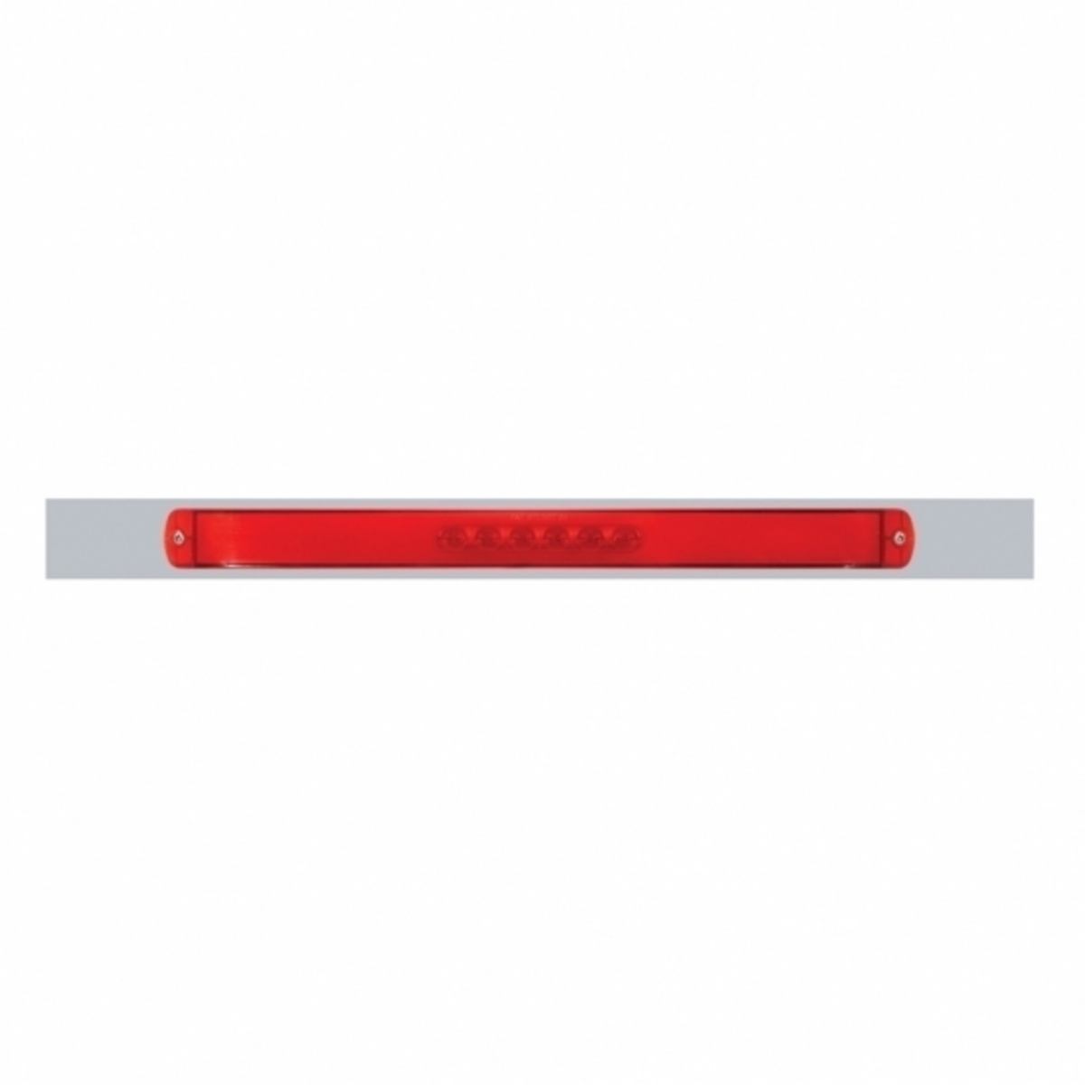 Chrome Top Mud Flap Plate With 28 LED 17" GloLight Bar - Red LED/Red Lens (Each)