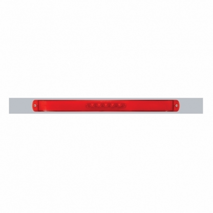 Chrome Top Mud Flap Plate With 28 LED 17" GloLight Bar - Red LED/Red Lens (Each)