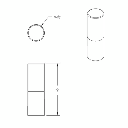 33mm X 6-1/2" Chrome Plastic Tall Cylinder Nut Cover - Thread-On (10 Pcs)