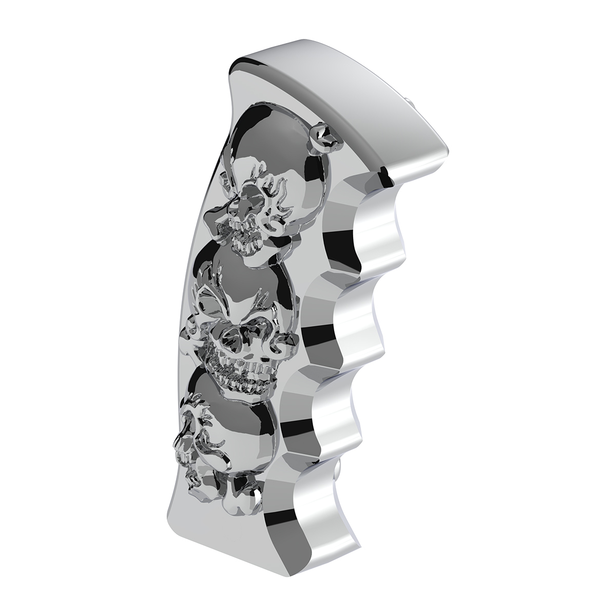 Thread-On Skulls Pistol Grip Gearshift Knob - Chrome
